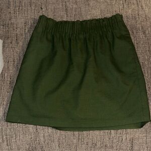 Women's Elastic Waist Green Mini Skirt